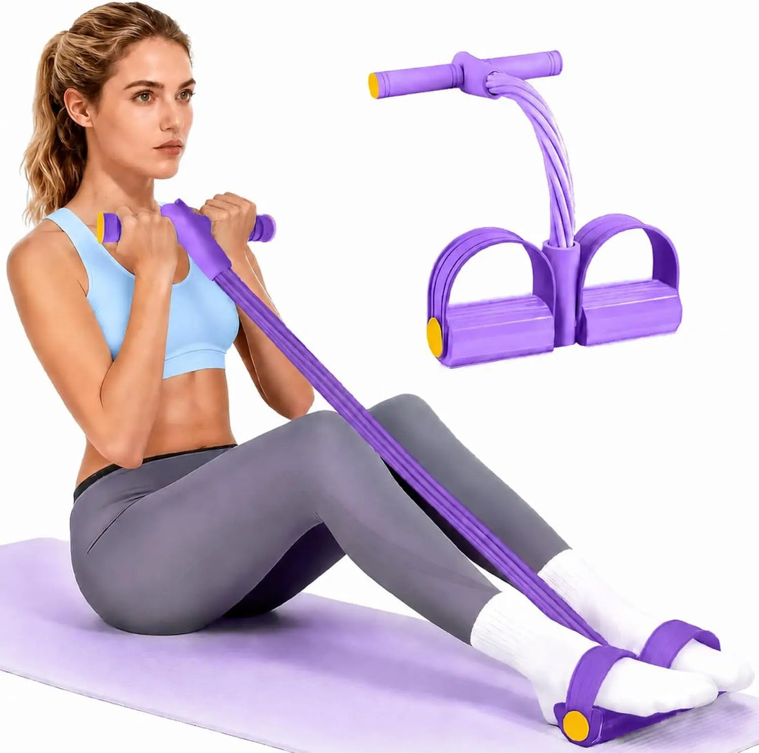 Pilates resistance band set with loop and tube options for home strength practice