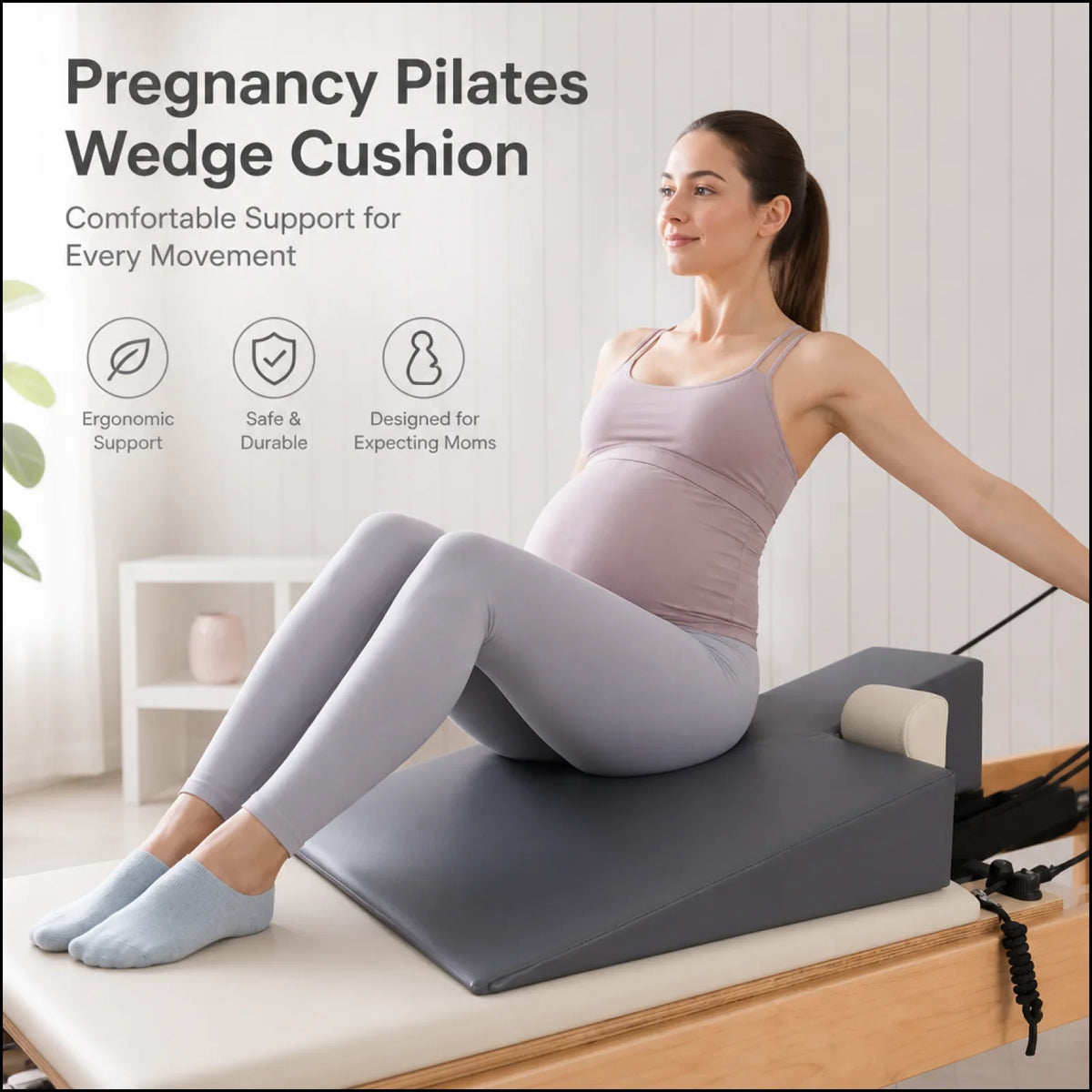 Pilates reformer wedge block for home studio