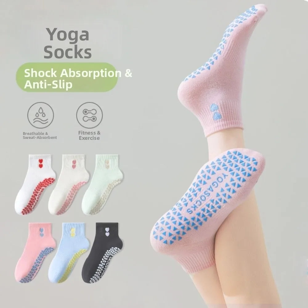 Ankle Pilates grip socks with non-slip sole for reformer and barre practice
