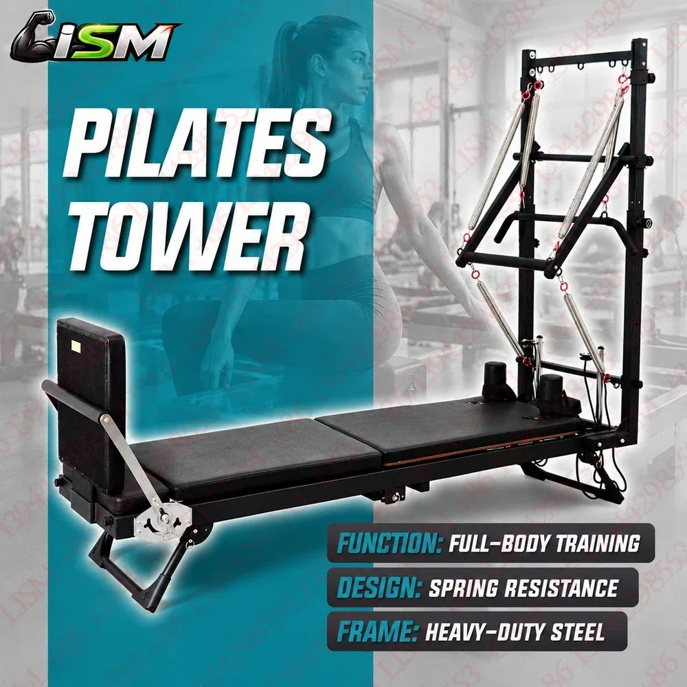 Foldable half tower Pilates reformer for home studio