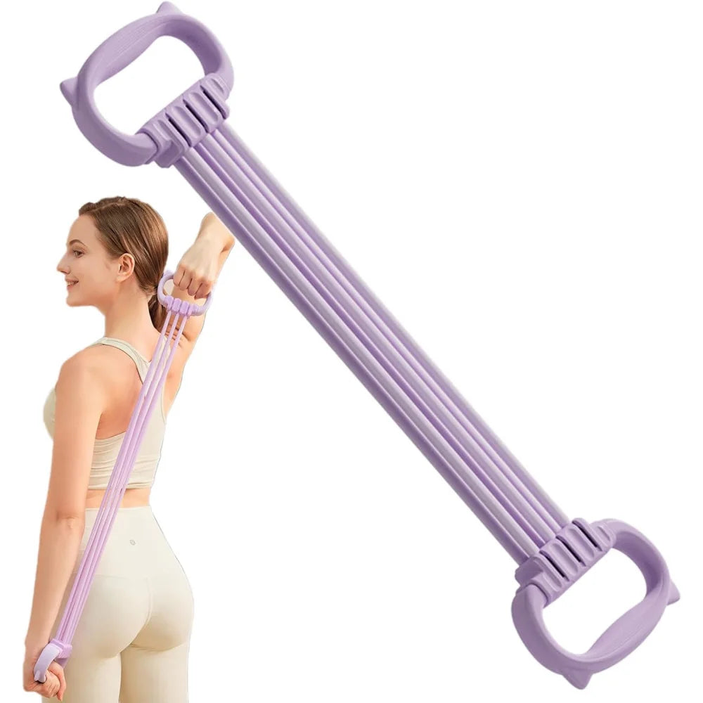 Pilates Resistance Band with Detachable Tubes & Comfort Handles – 15 to 90 lb for Full-Body Training