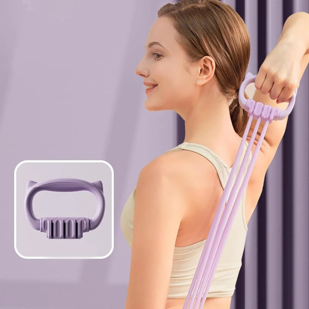Pilates Resistance Band with Detachable Tubes & Comfort Handles – 15 to 90 lb for Full-Body Training