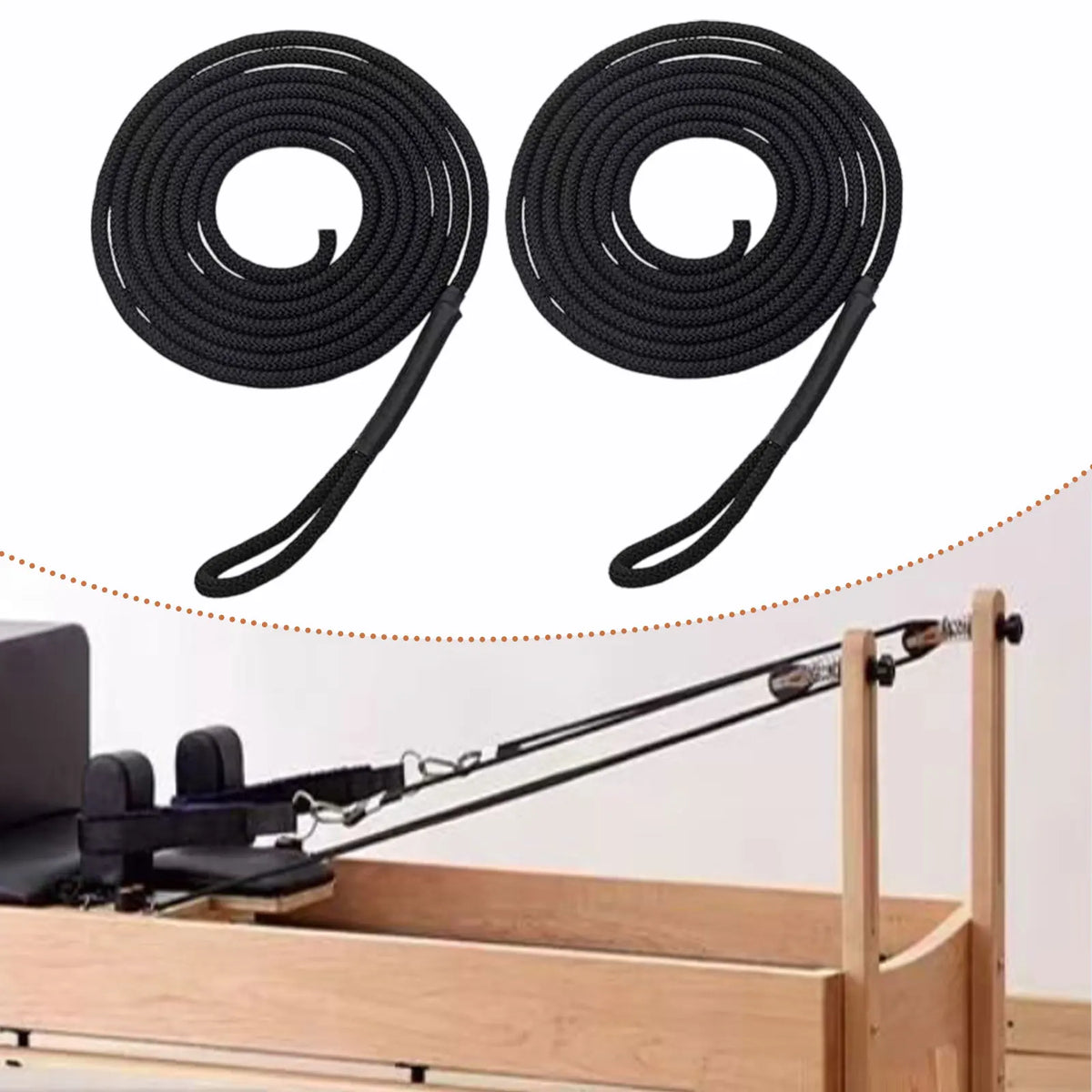 Pilates Reformer Pull Rope Belt – Professional Hardware Strap for Core Bed, Seated Balance & Wrist Training
