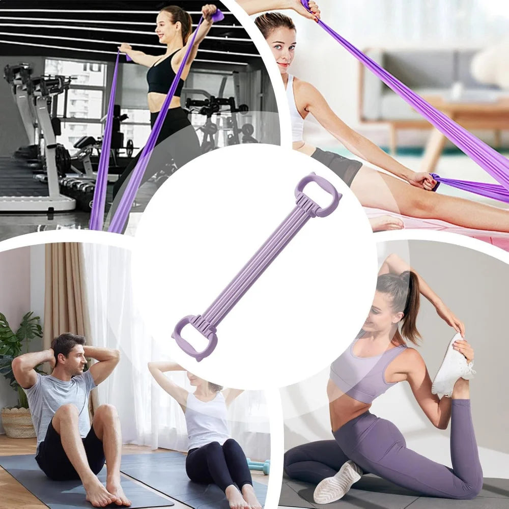 Pilates Resistance Band with Detachable Tubes & Comfort Handles – 15 to 90 lb for Full-Body Training