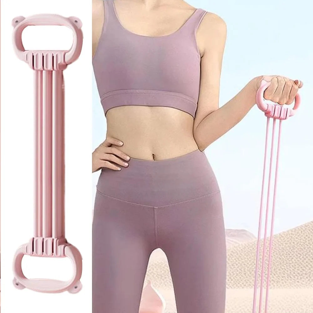 Pilates Resistance Band with Detachable Tubes & Comfort Handles – 15 to 90 lb for Full-Body Training