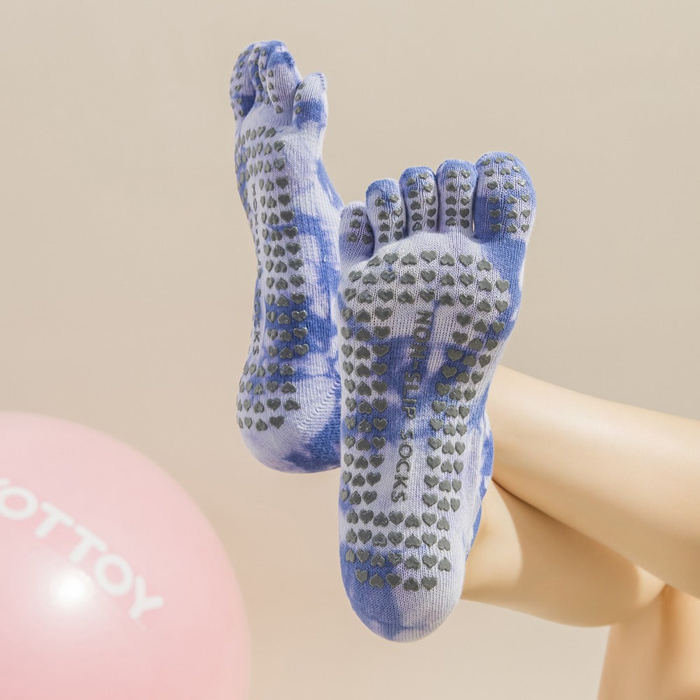 Tie-Dye Five-Toe Grip Pilates Socks product image