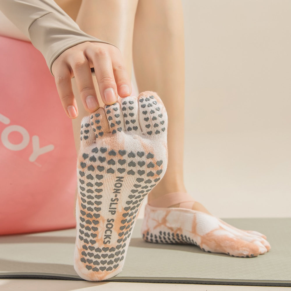 Tie-Dye Five-Toe Grip Pilates Socks product image