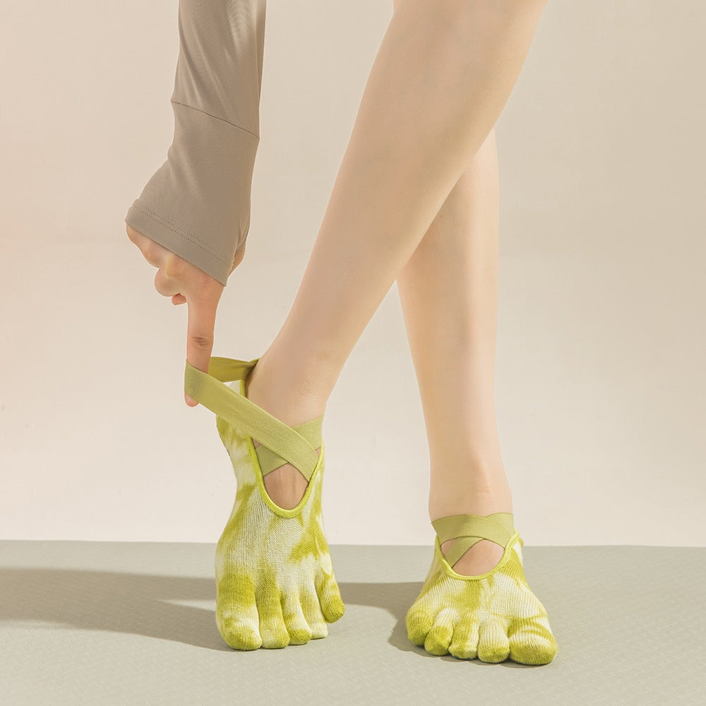 Tie-Dye Five-Toe Grip Pilates Socks product image