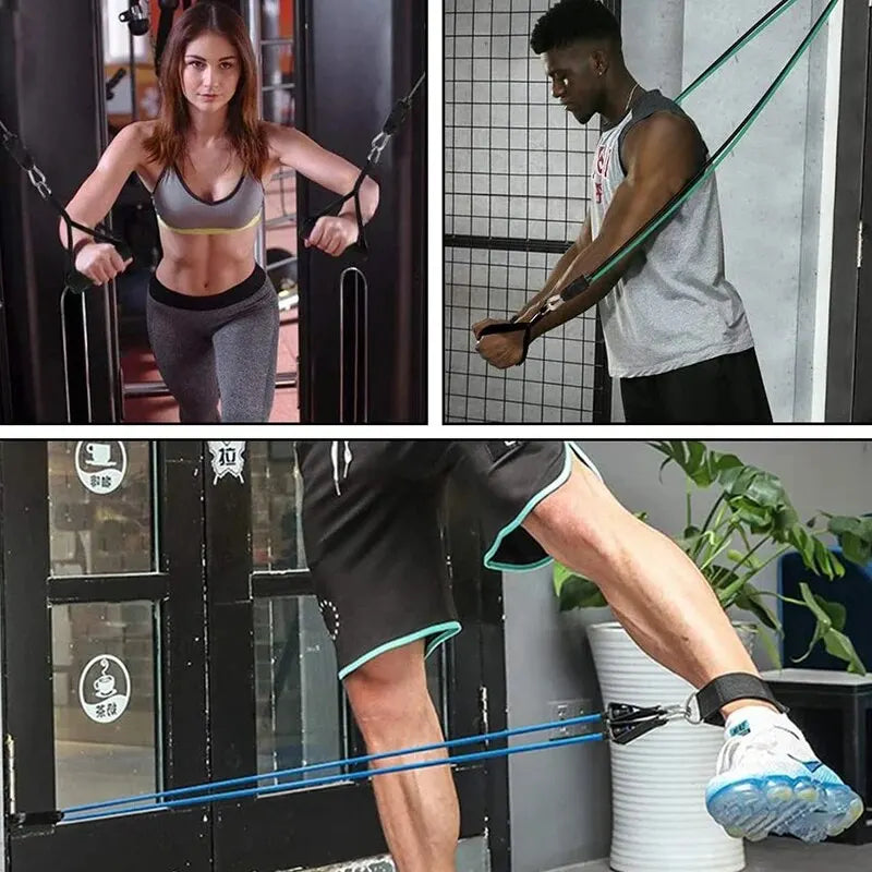 Pilates Resistance Bands with Handles – 10 to 30 lb for Full-Body Strength Training at Home
