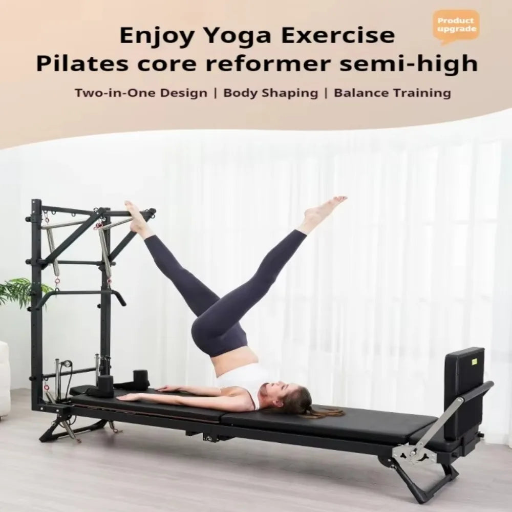 Foldable half tower Pilates reformer for home and studio practice product detail