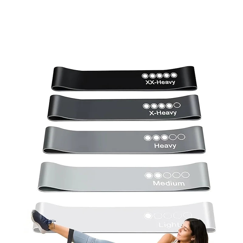 Pilates Resistance Loop Bands – Set of 5 for Strength Training, Body Shaping & Functional Fitness