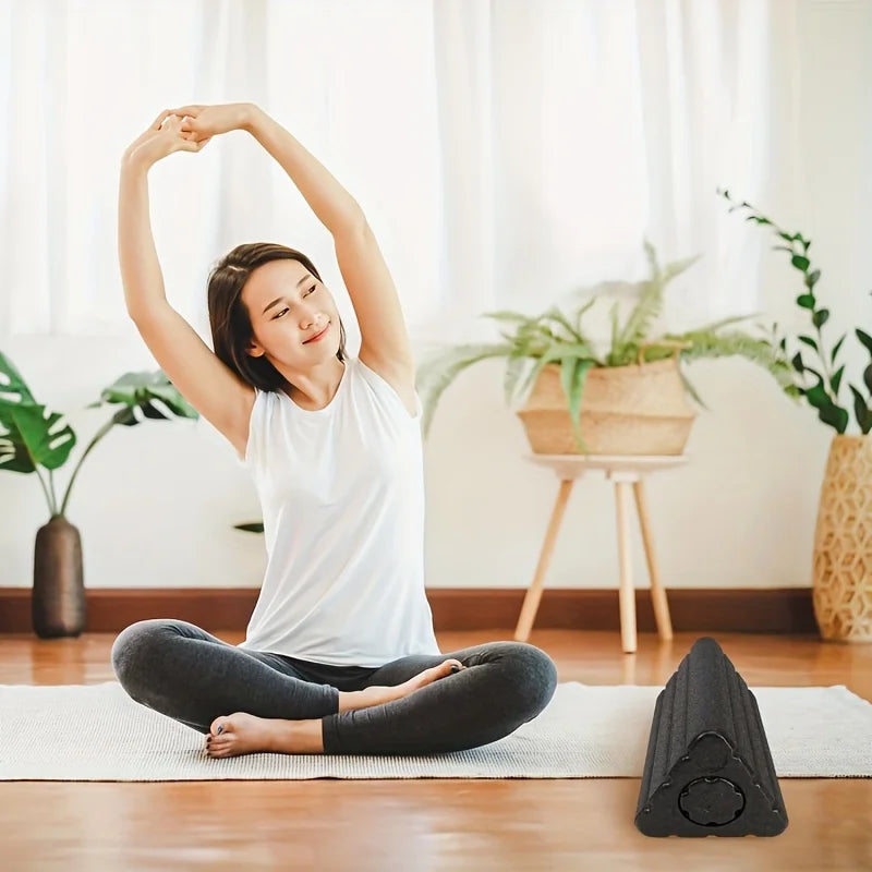 2-in-1 Triangle EPP Foam Roller & Wedge Block – Neck, Back, Hip & Leg Massage for Pilates