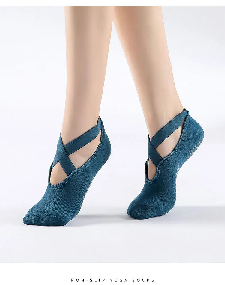 Backless Non-Slip Yoga Socks for Women – Bandage Ankle Grip product image