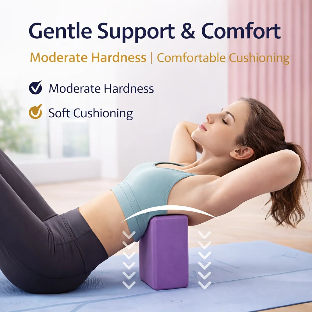 2-Pack Non-Slip High-Density Yoga Blocks – Foam Bricks for Pilates, Stretching & Balance
