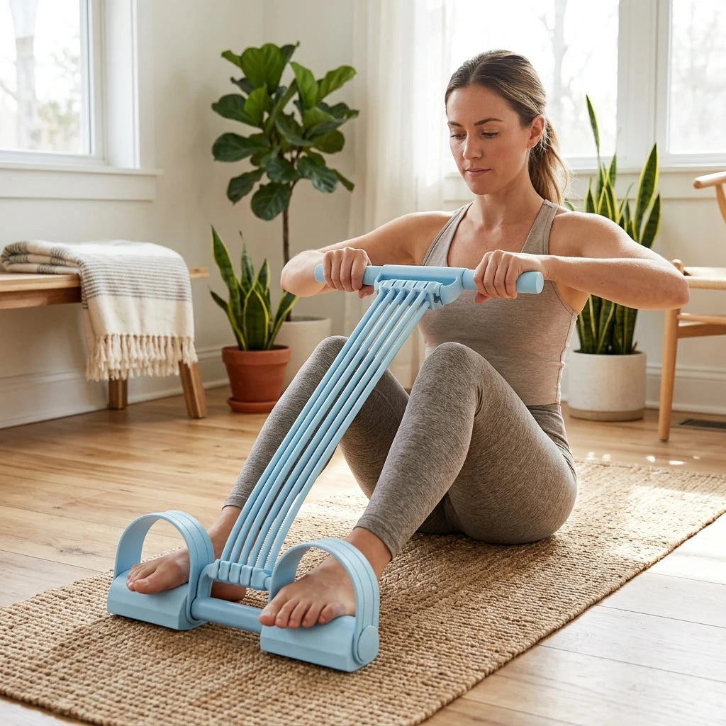 Pilates 8-Tube Resistance Bands Set – 3-in-1 Full Body Strength Training with Foot Pedal & Foam Handles