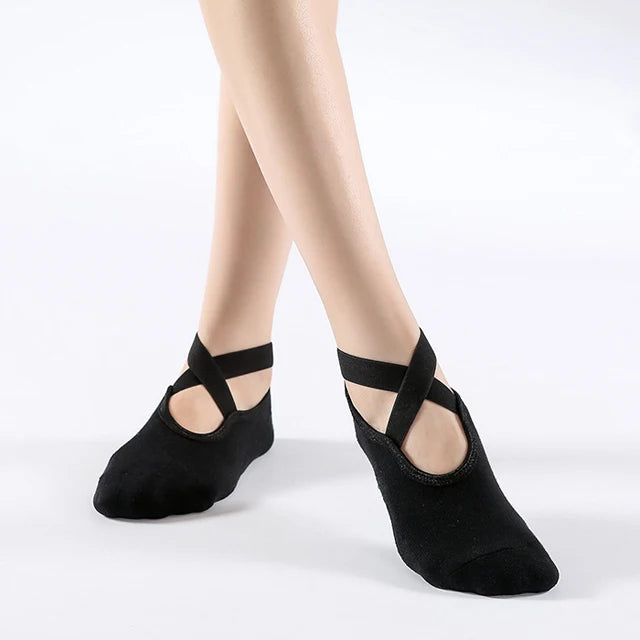 Backless Non-Slip Yoga Socks for Women – Bandage Ankle Grip product image