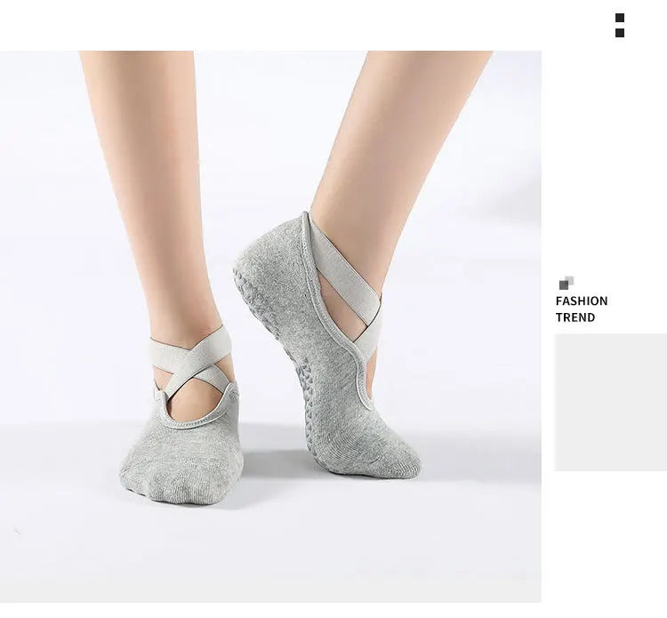 Backless Non-Slip Yoga Socks for Women – Bandage Ankle Grip product image