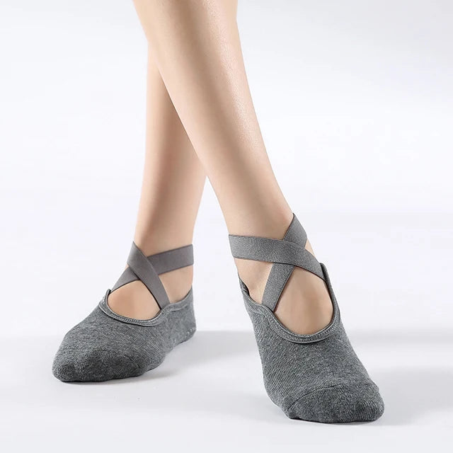 Backless Non-Slip Yoga Socks for Women – Bandage Ankle Grip product image