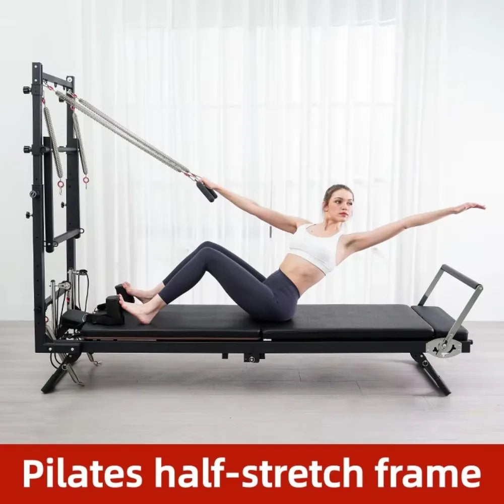 Foldable half tower Pilates reformer for home and studio practice product detail
