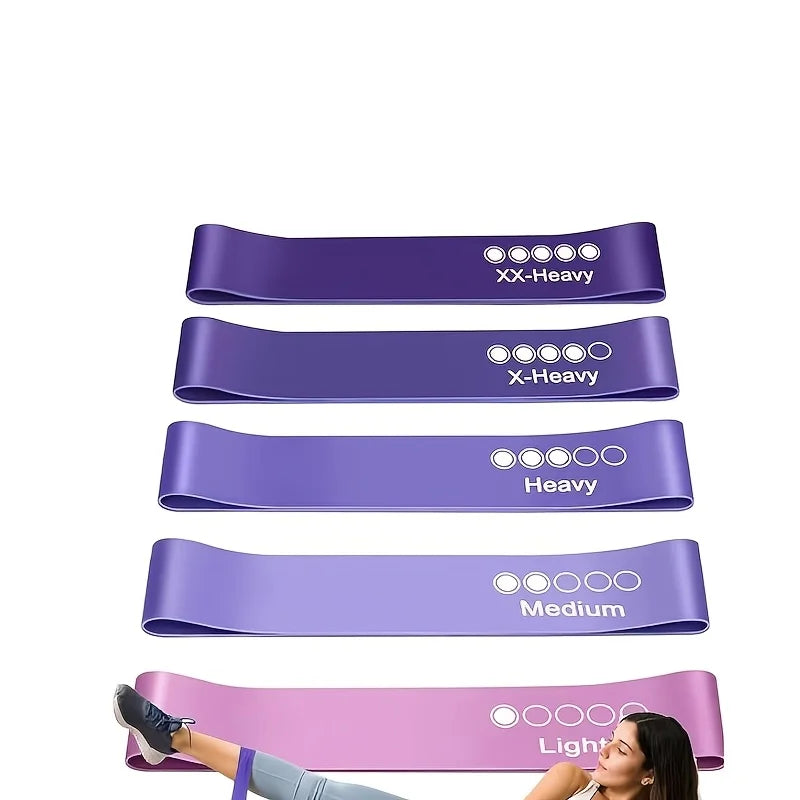 Pilates Resistance Loop Bands – Set of 5 for Strength Training, Body Shaping & Functional Fitness