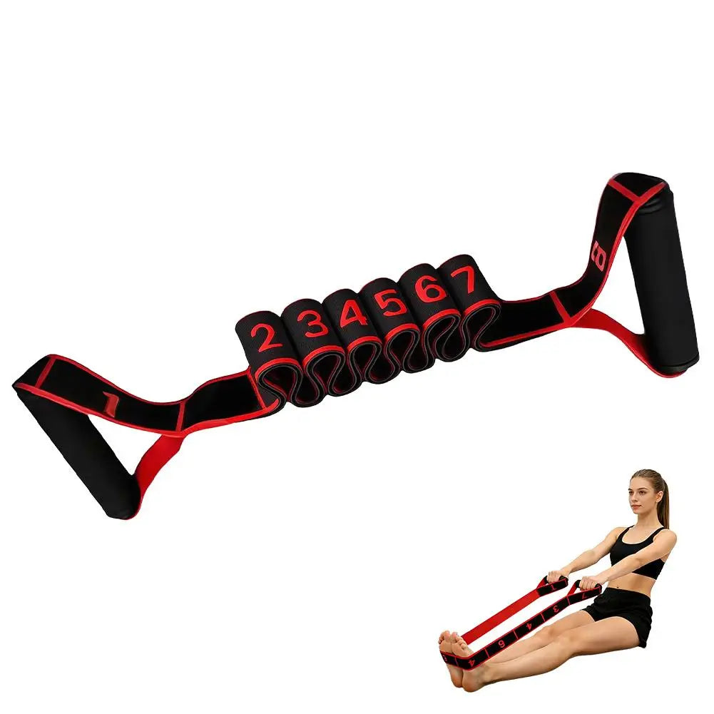 Pilates Stretch Resistance Band – 8-Level Multi-Segment for Yoga, Dance & Flexibility Training