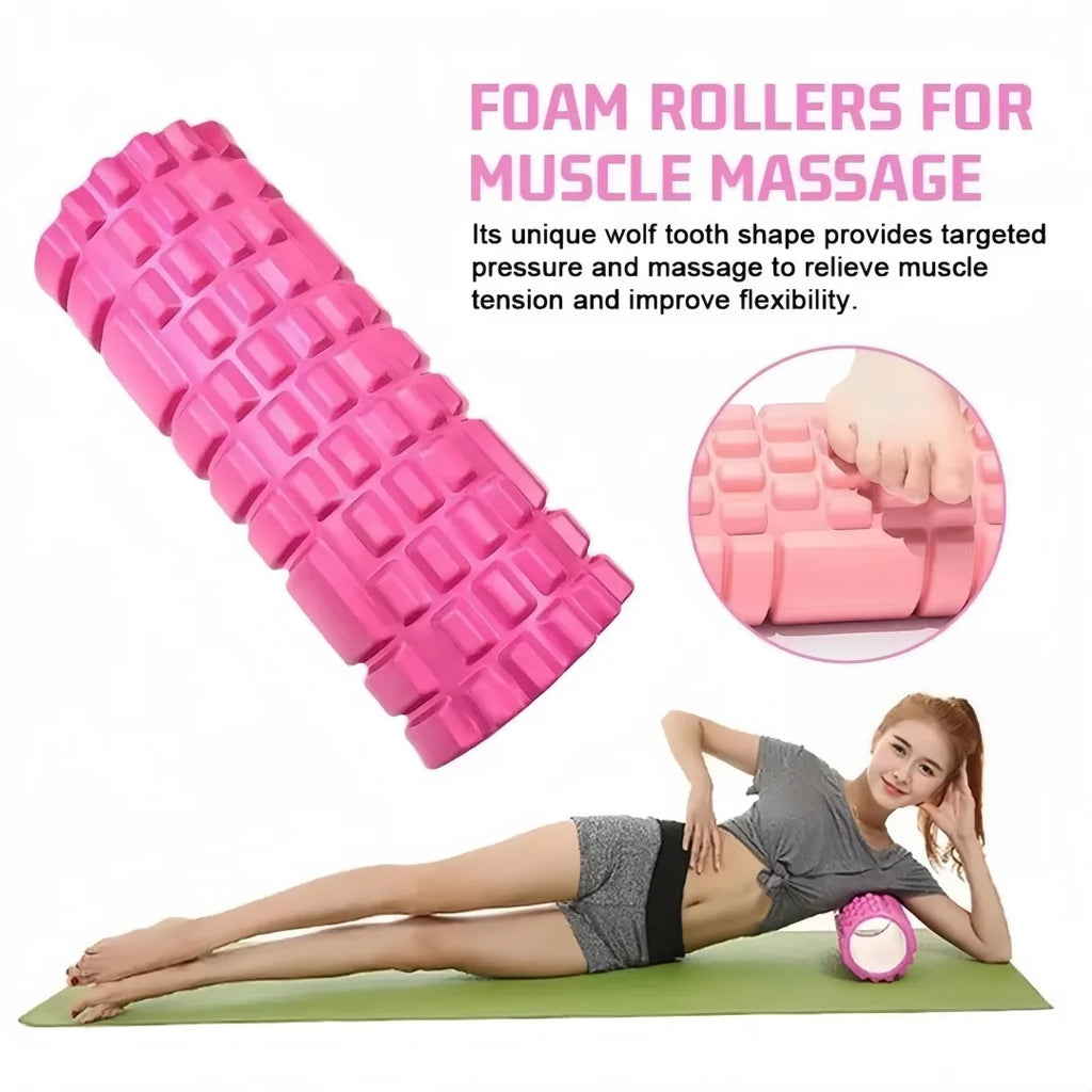 Pilates Hollow Foam Roller – 3D Floating Texture for Muscle Massage, Fascia Release & Yoga Recovery