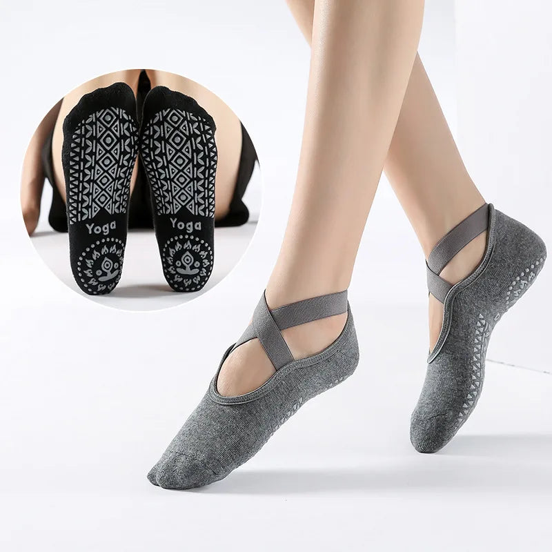 Non-Slip Pilates Grip Socks – Open-Toe Silicone Sole for Women product image