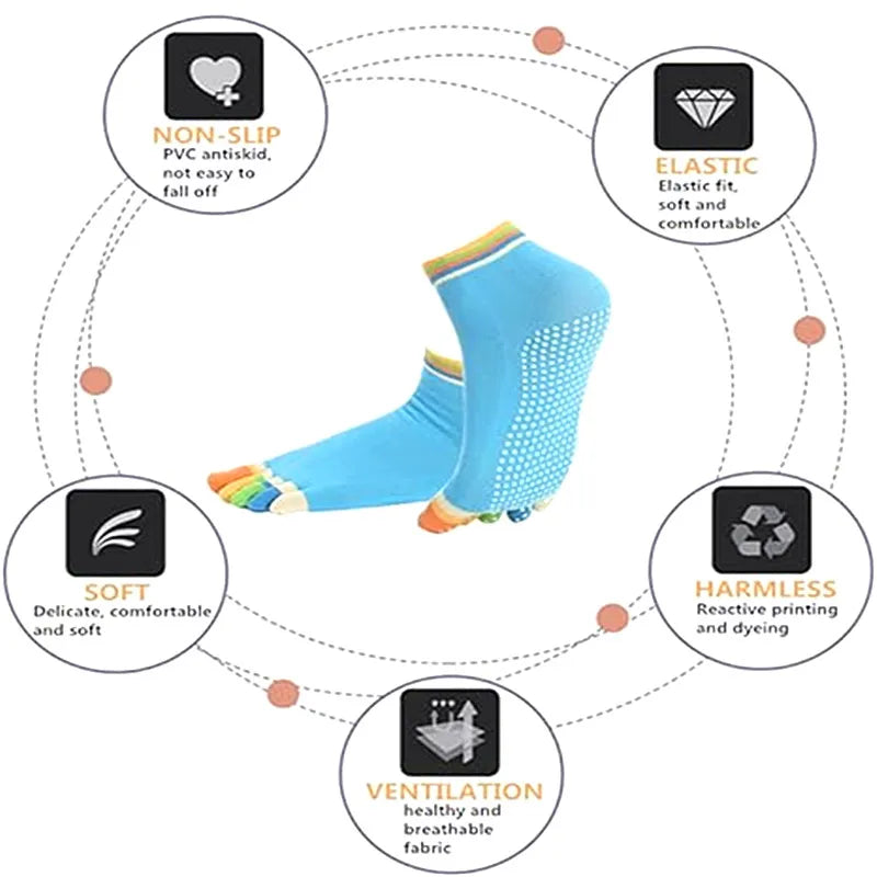 Non-Slip Yoga Grip Socks for Women – 6 Pairs Multipack product image