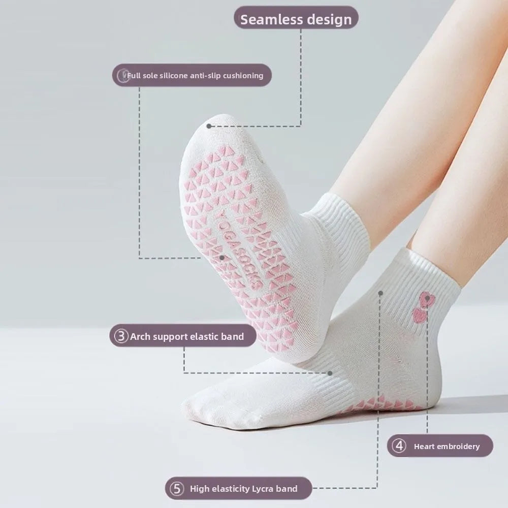 Pilates Grip Socks for Women – Cute Non-Slip Cotton Ankle Socks product image
