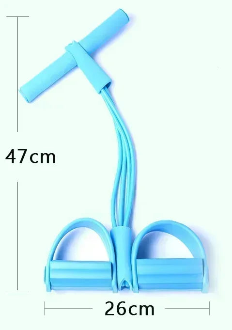 Pilates 4-Tube Elastic Pedal Puller Resistance Band – Portable Full-Body Fitness & Cardio Training