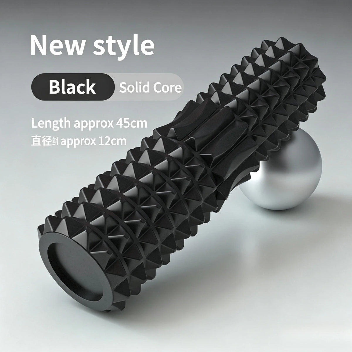 Pilates Crescent Foam Roller – 45x12cm Solid for Deep Tissue Massage, Yoga & Home Workout Recovery