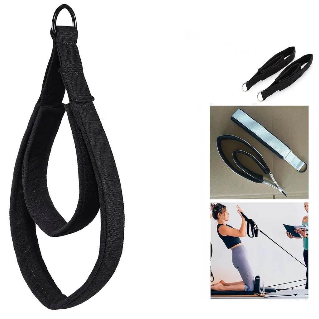 Pilates Double Ring Ankle Strap – Elastic Stretch Cord for Reformer Bed, Yoga & Resistance Training