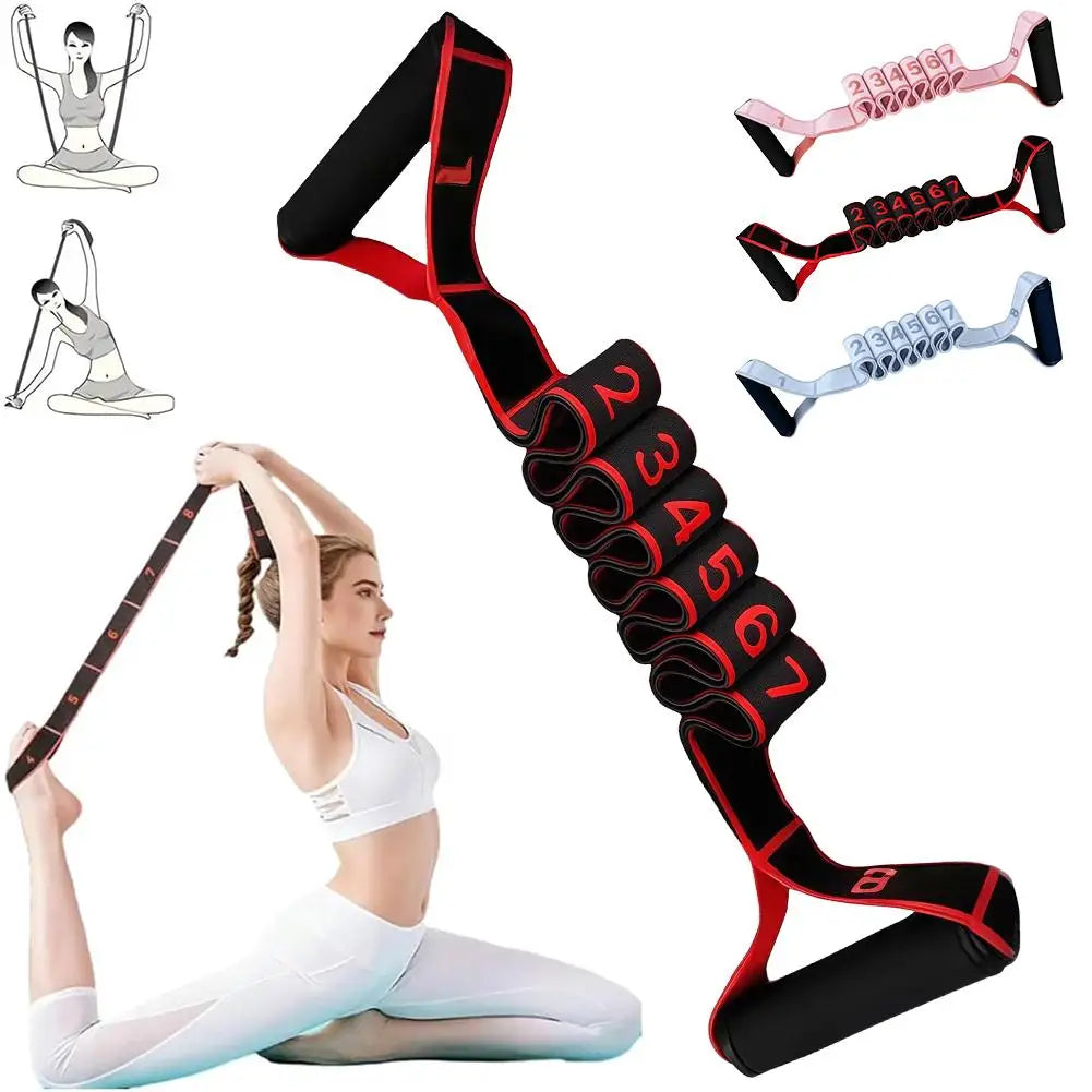 Pilates Stretch Resistance Band – 8-Level Multi-Segment for Yoga, Dance & Flexibility Training