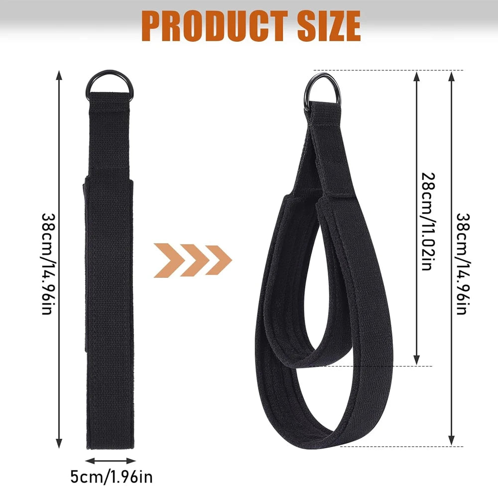 Pilates Double Loop Strap with D-Ring – Double Padded Hand & Foot Strap for Reformer & Yoga Training