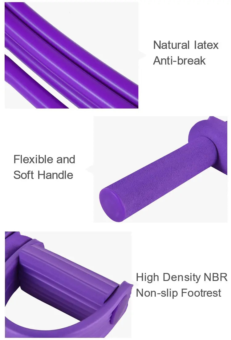 Pilates 4-Tube Elastic Pedal Puller Resistance Band – Portable Full-Body Fitness & Cardio Training