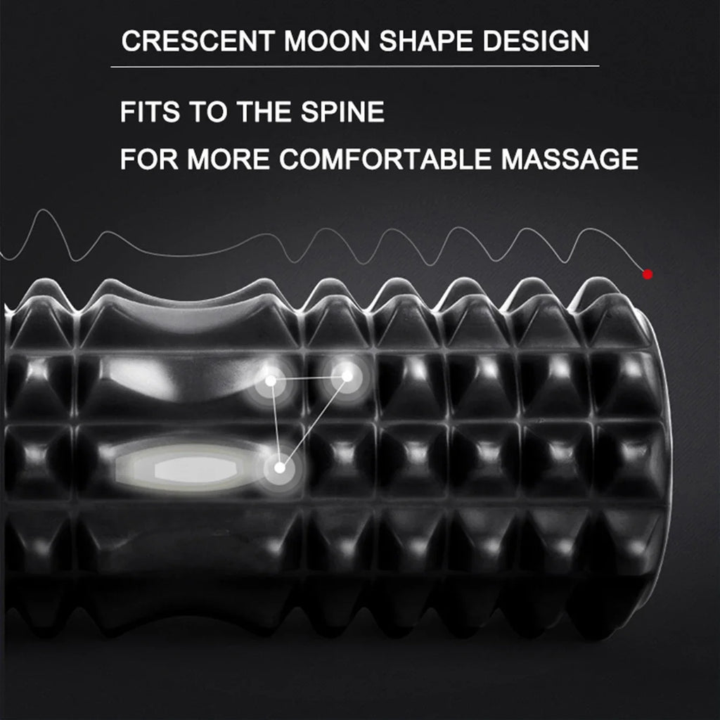 Pilates Crescent Foam Roller – 45x12cm Solid for Deep Tissue Massage, Yoga & Home Workout Recovery