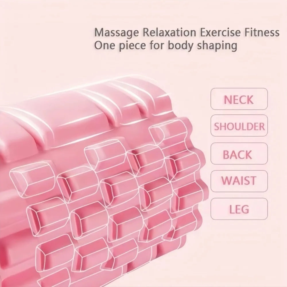 Pilates Hollow Foam Roller – 3D Floating Texture for Muscle Massage, Fascia Release & Yoga Recovery