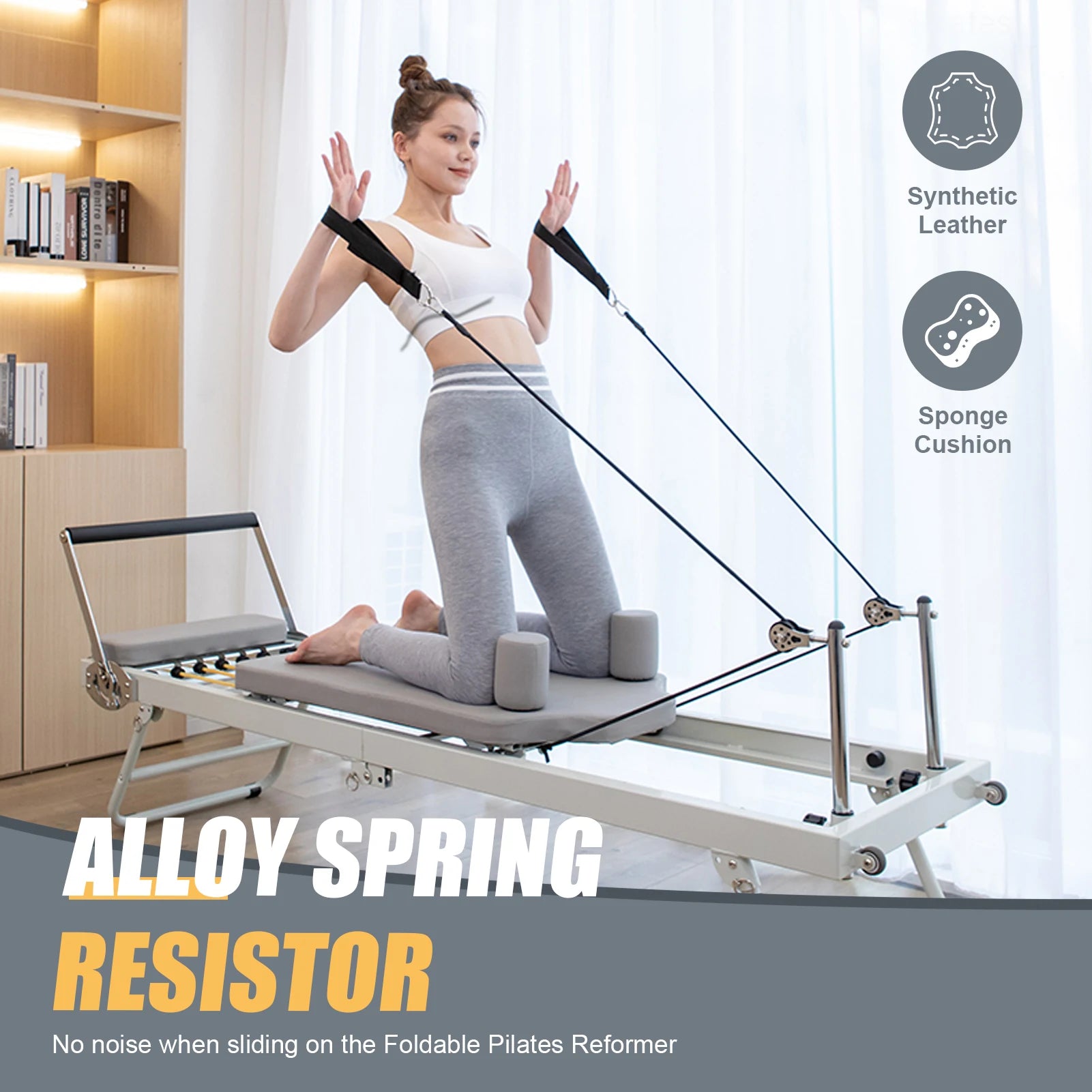 Home studio foldable Pilates reformer for a considered home practice