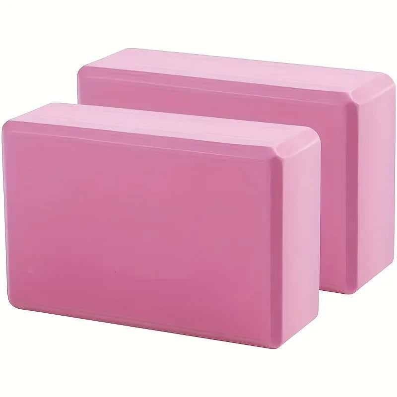 2-Pack Non-Slip High-Density Yoga Blocks – Foam Bricks for Pilates, Stretching & Balance