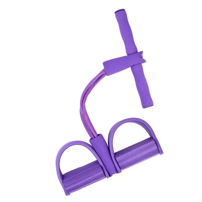 Pilates 4-Tube Elastic Pedal Puller Resistance Band – Portable Full-Body Fitness & Cardio Training
