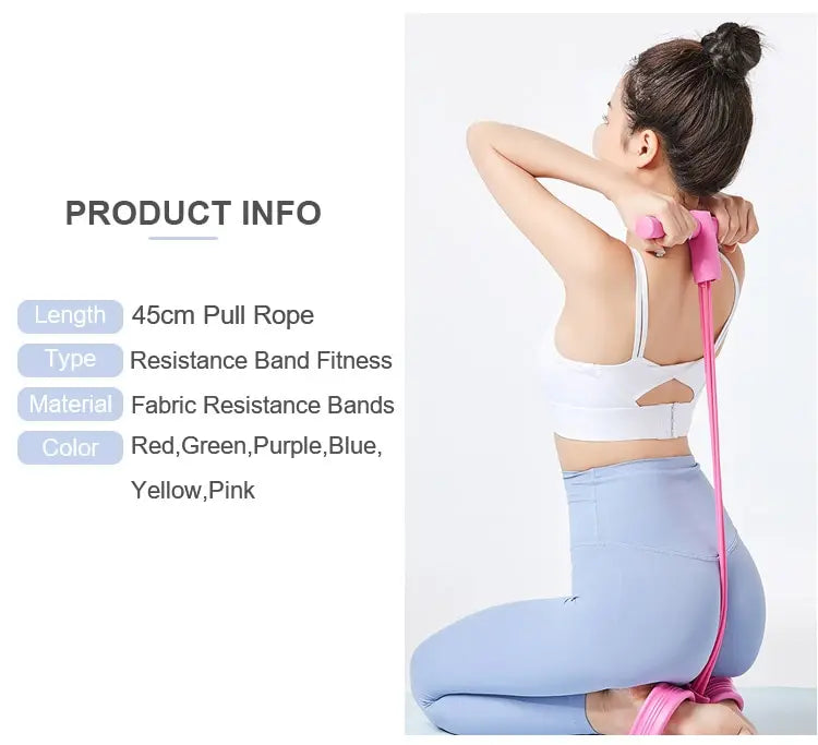 Pilates 4-Tube Elastic Pedal Puller Resistance Band – Portable Full-Body Fitness & Cardio Training