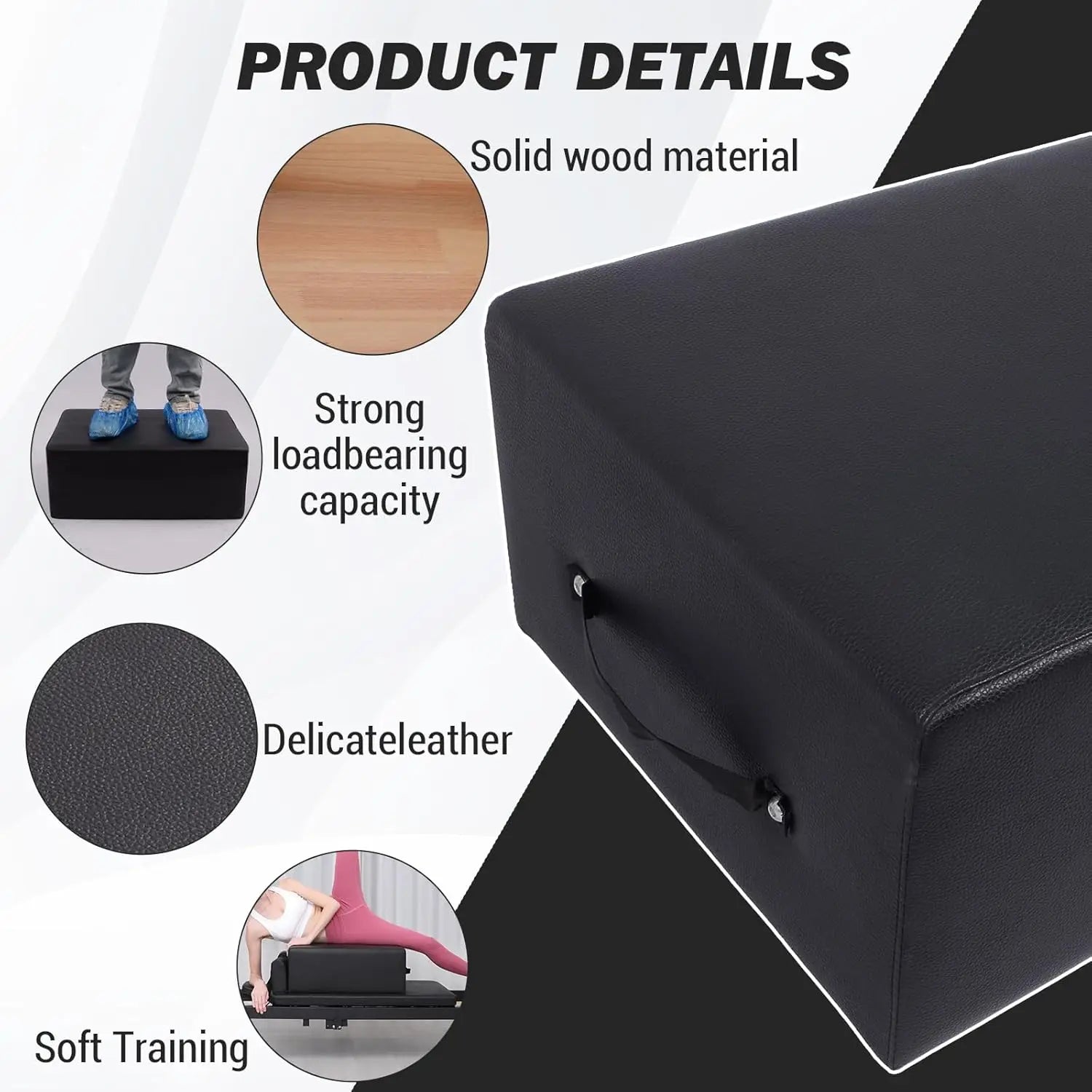 Pilates Sitting Box for Reformer – Multi-Layered Plywood, Leather Pad | 350 lbs Capacity