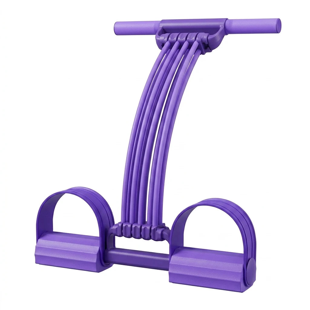 Pilates 8-Tube Resistance Bands Set – 3-in-1 Full Body Strength Training with Foot Pedal & Foam Handles