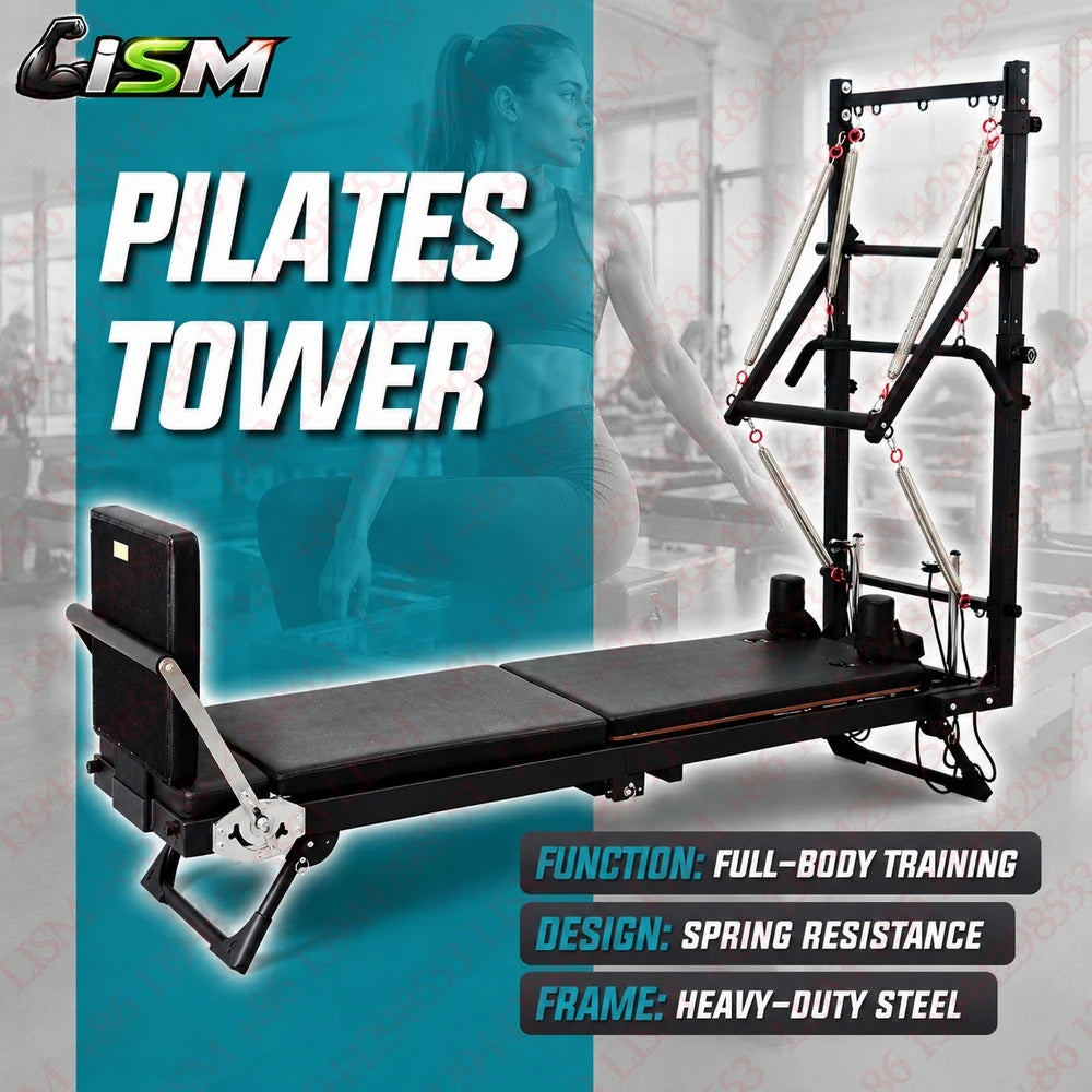 Foldable half tower Pilates reformer for home and studio practice