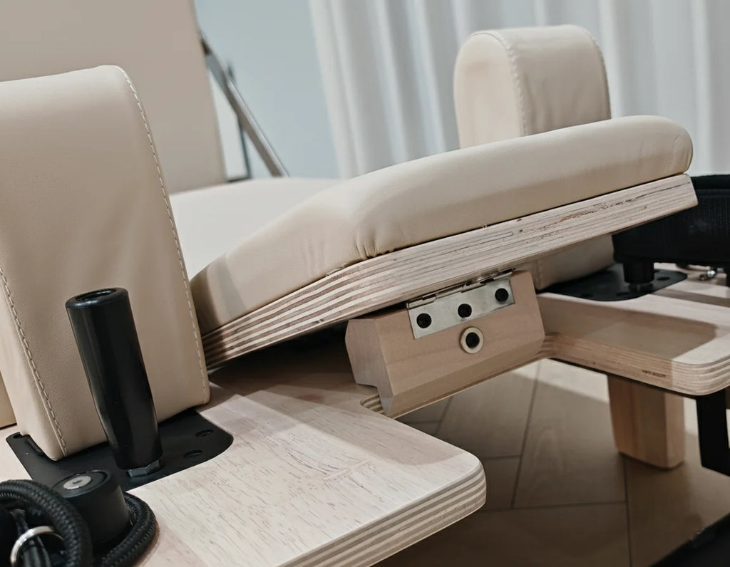 Wood Foldable Pilates Reformer – Natural Beech Home Studio Machine product image