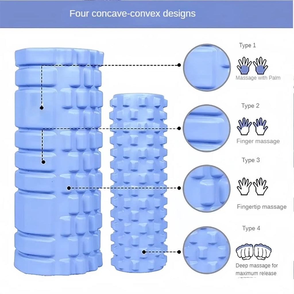 Pilates Hollow Foam Roller – 3D Floating Texture for Muscle Massage, Fascia Release & Yoga Recovery