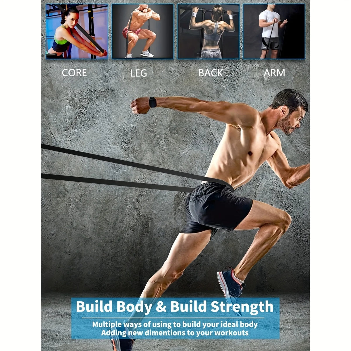 Pilates Stackable TPE Resistance Bands – Full-Body Strength Training, Stretching & Home Gym