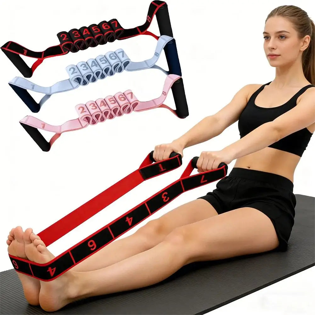 Pilates Stretch Resistance Band – 8-Level Multi-Segment for Yoga, Dance & Flexibility Training