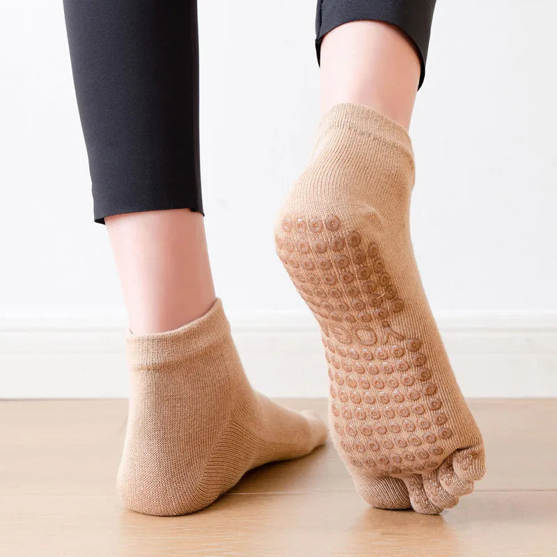 Five-Toe Non-Slip Pilates Socks for Women – Silicone Grip product image