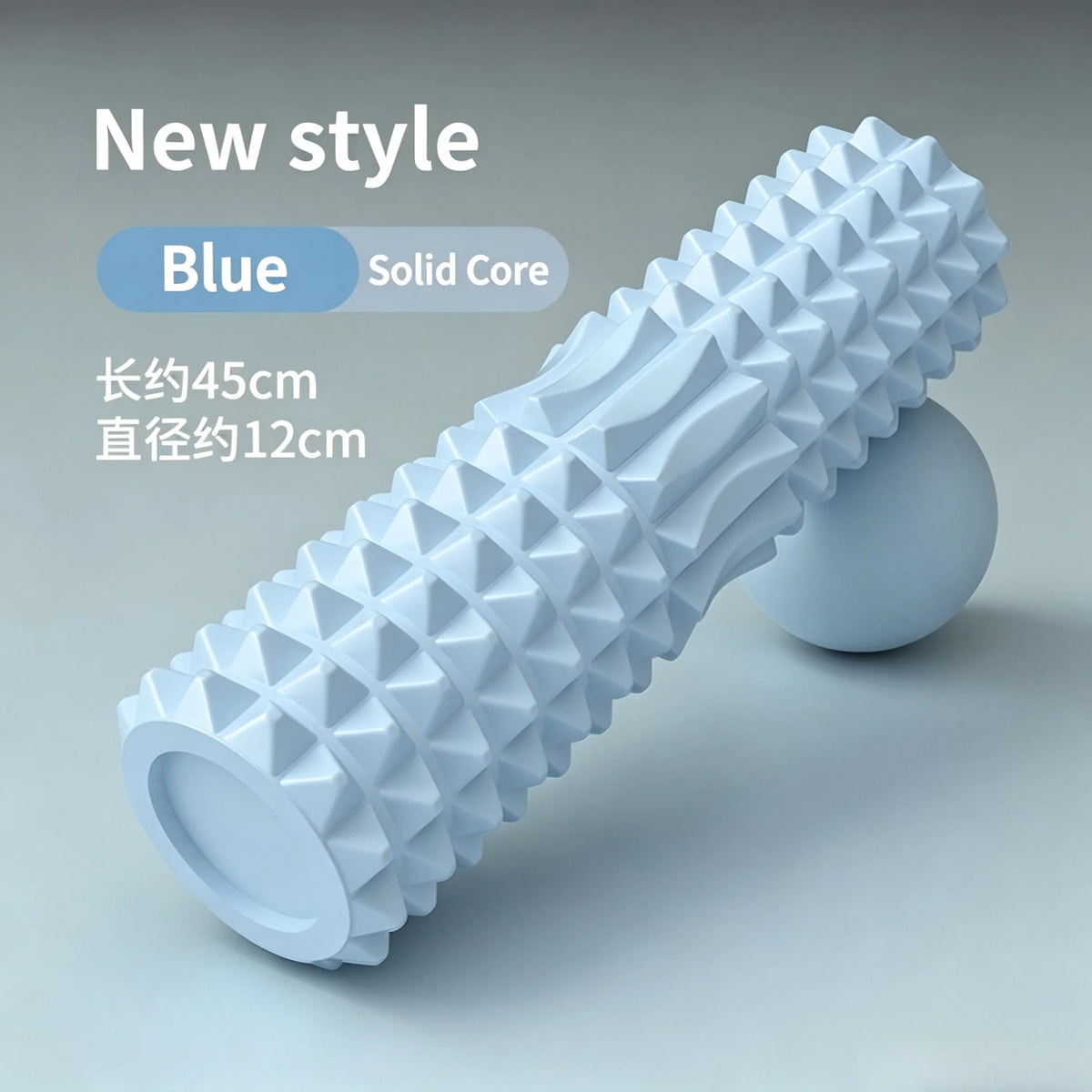 Pilates Crescent Foam Roller – 45x12cm Solid for Deep Tissue Massage, Yoga & Home Workout Recovery